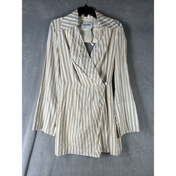 New Nanushka Esma Striped Mini Wrap Dress Size Small - Picture 1 of 7